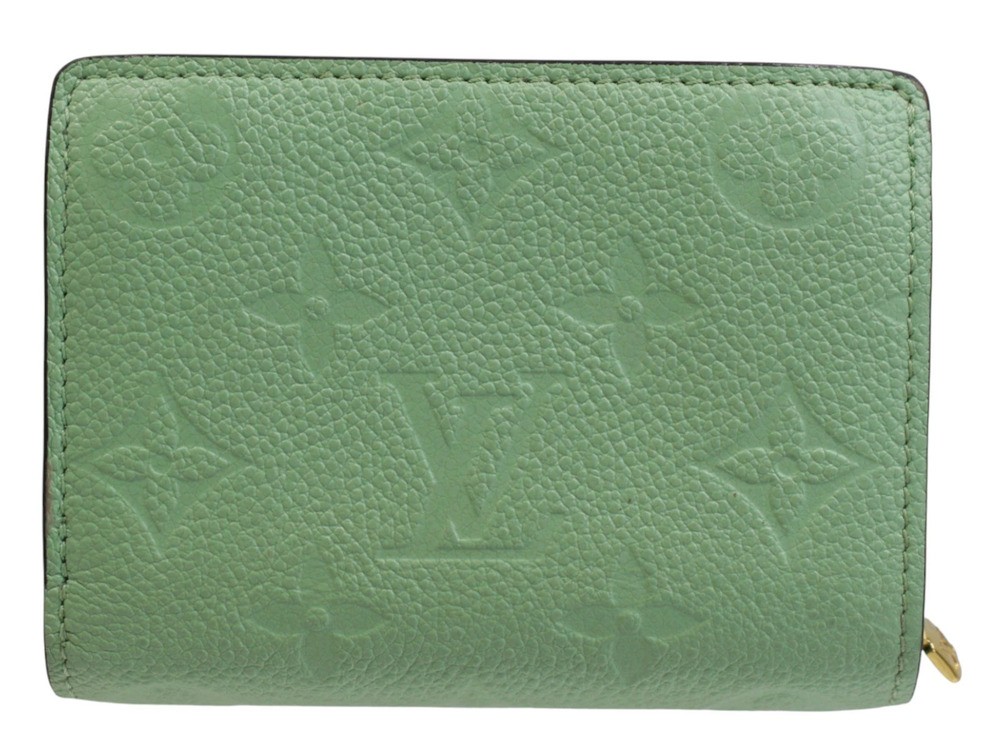 Louis Vuitton fold Portefeuille Wallet Bi Empreinte Green Claire Leather Green